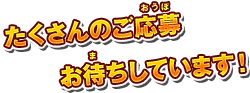 たくさんのご応募お待ちしています！